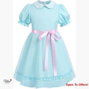 Polka Dot Grady Twins Halloween Costume Dress with Peter Pan Collar